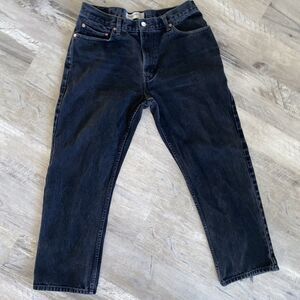 Levis 505 Regular Fit Black Jeans 36x30